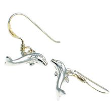 Pair of Sterling Silver Dolphin Earrings