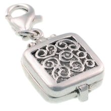 Travel Clock Sterling Silver Charm
