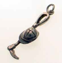 Riding crop and hat Vintage Silver Charm