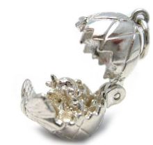 Egg & Chick Family Charm - Sterling Silver