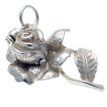 Rose and Bee sterling silver charm