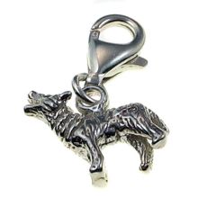 Wolf sterling silver charm