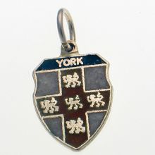 York Shield Charm Sterling Silver